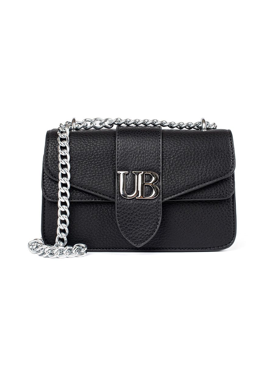 Černá kabelka se stříbrným řetízkem URBAN BLOSSOM