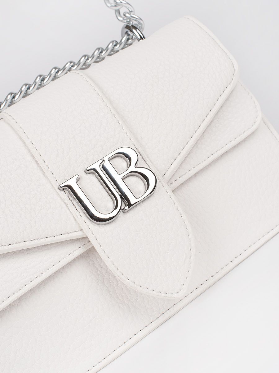 Bílá kabelka se stříbrným řetízkem URBAN BLOSSOM