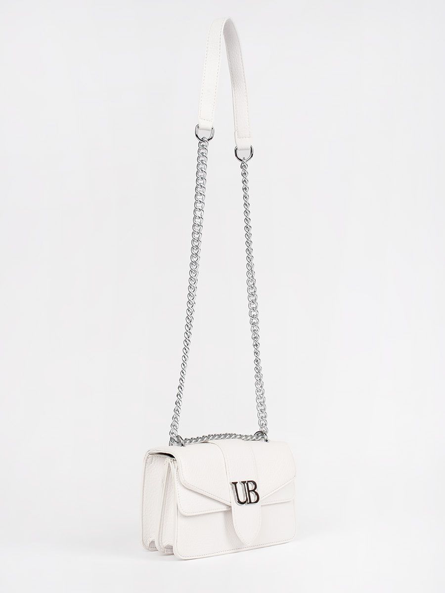 Bílá kabelka se stříbrným řetízkem URBAN BLOSSOM