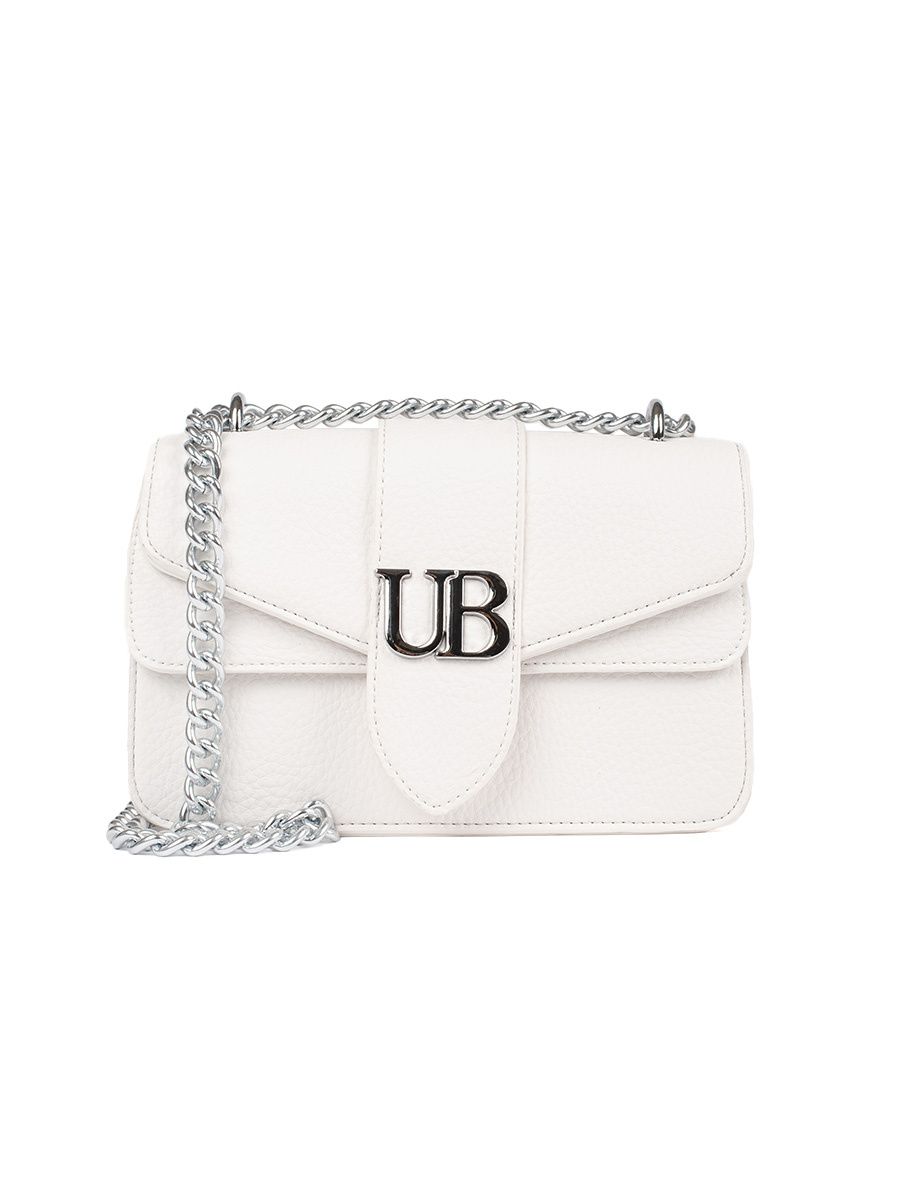 Bílá kabelka se stříbrným řetízkem URBAN BLOSSOM
