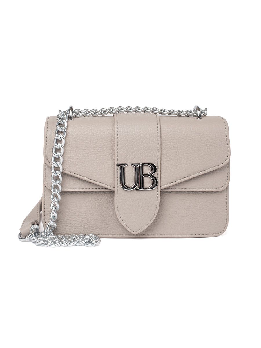 Béžová kabelka se stříbrným řetízkem URBAN BLOSSOM