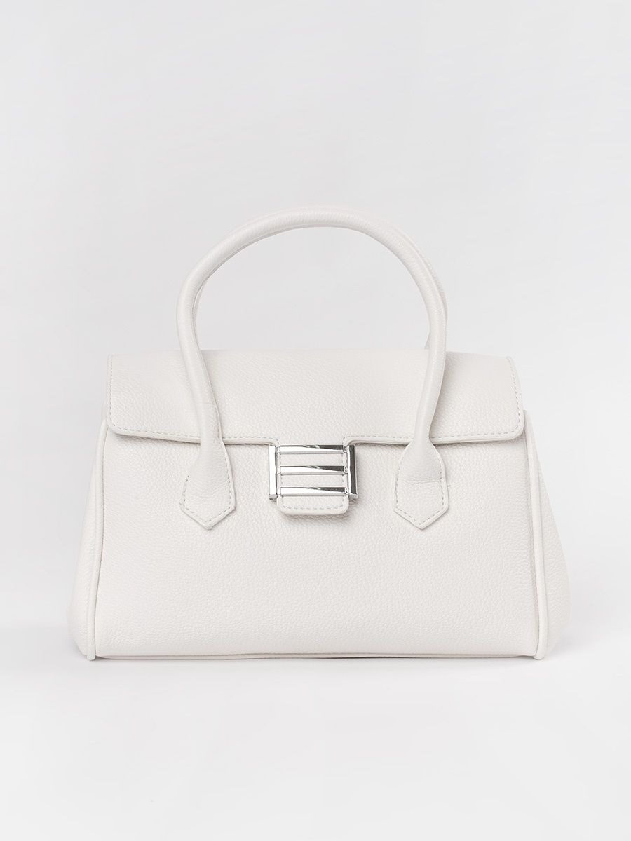 Bílá taška s rukojeťmi a popruhem