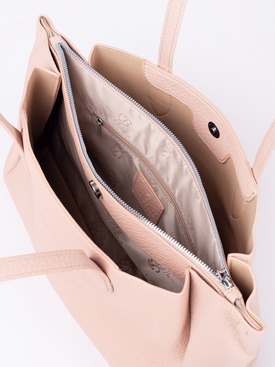 Pudrovorůžová taška typu shopper