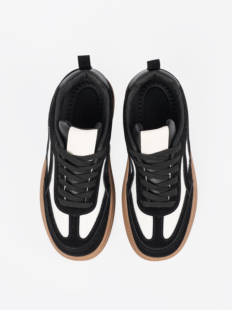 Černé dámské sneakersy s bílými detaily