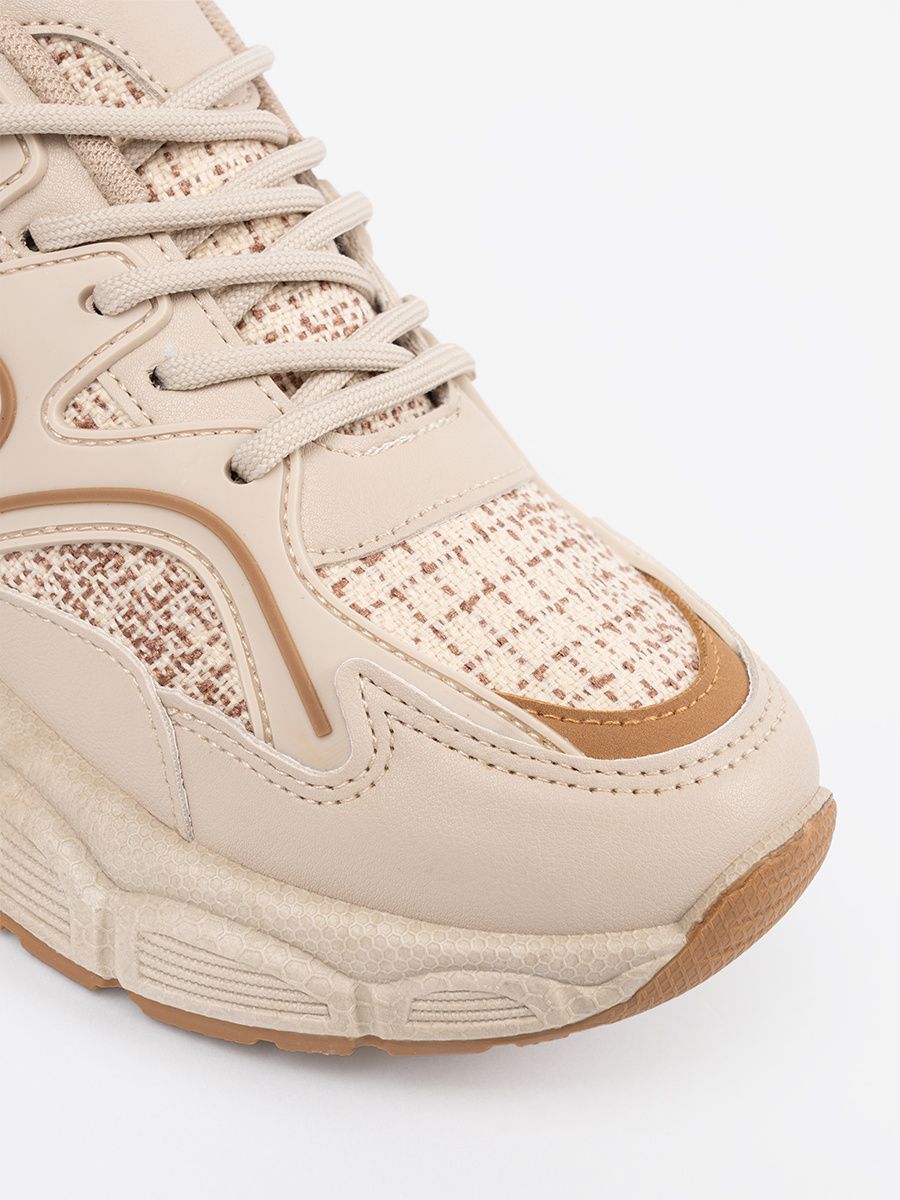 Světle béžové dámské sneakersy na platformě