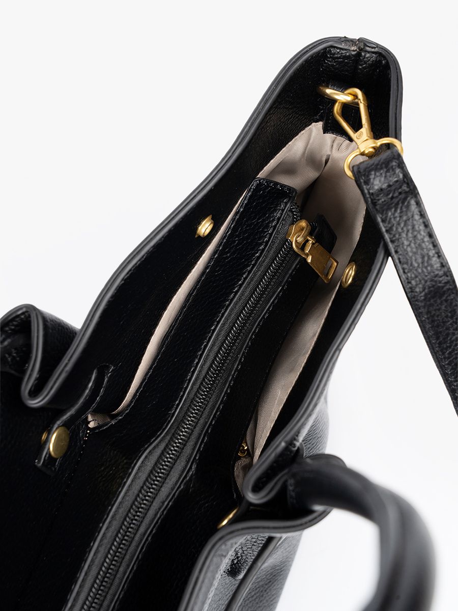 Klasická černá shopperka z ekologické kůže