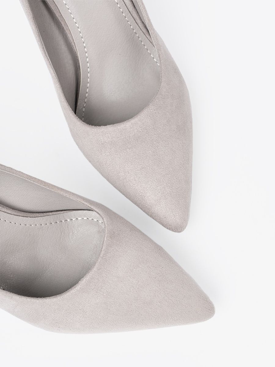 Klasické šedé lodičky z imitace semišu