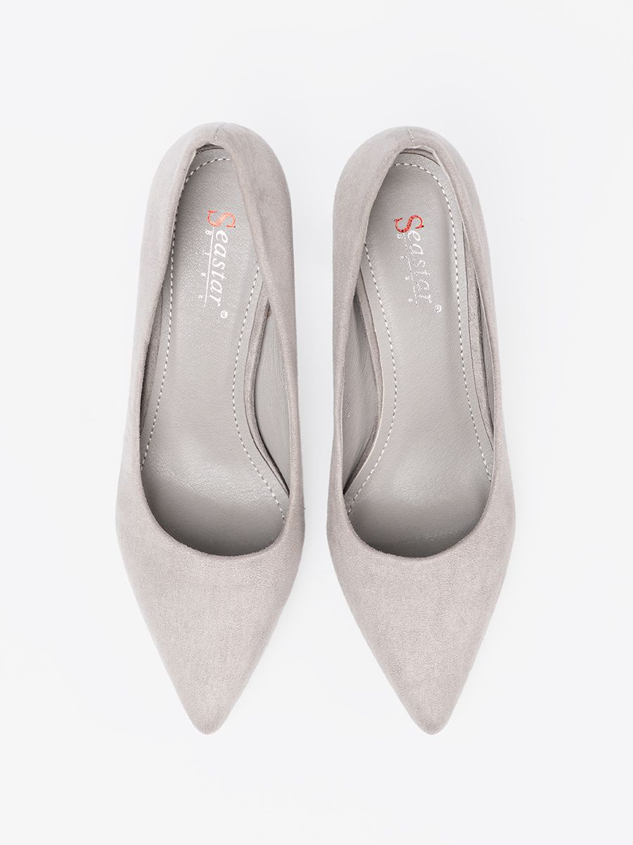 Klasické šedé lodičky z imitace semišu