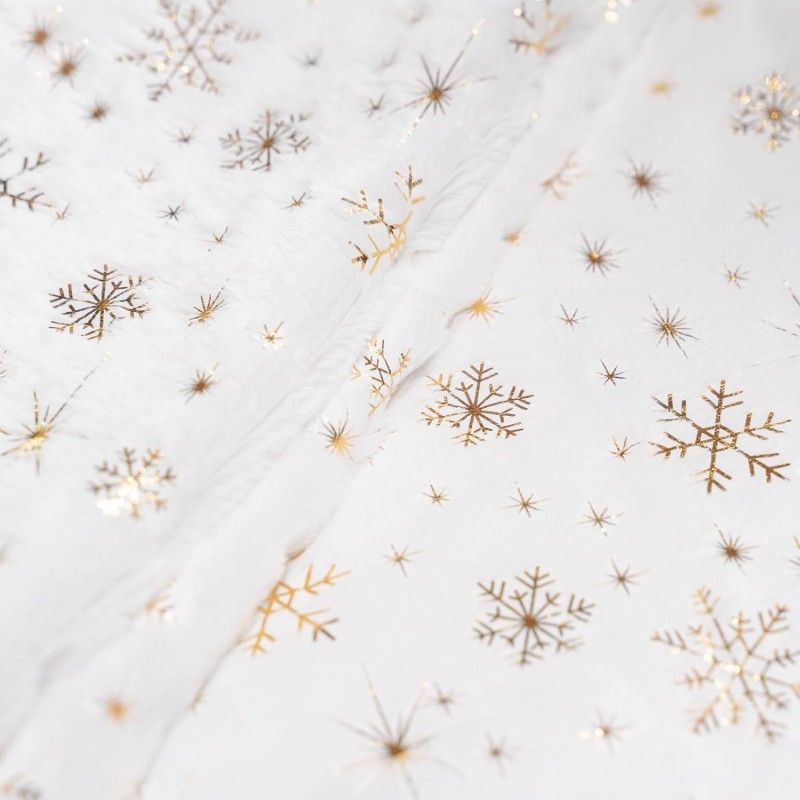 Koberec pod vánoční stromeček bílá/zlaté hvězdy