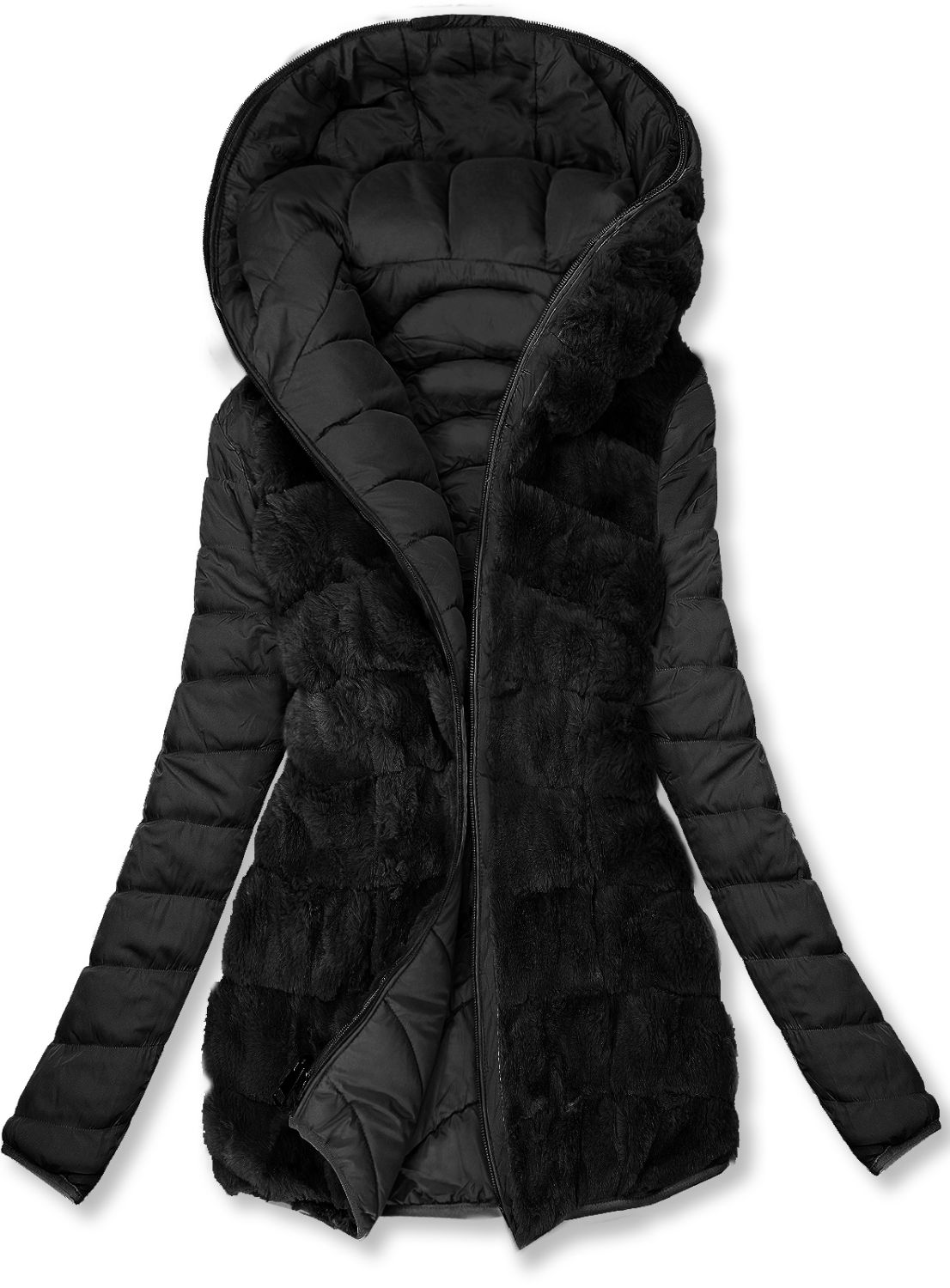 Oboustranná zateplená bunda černá