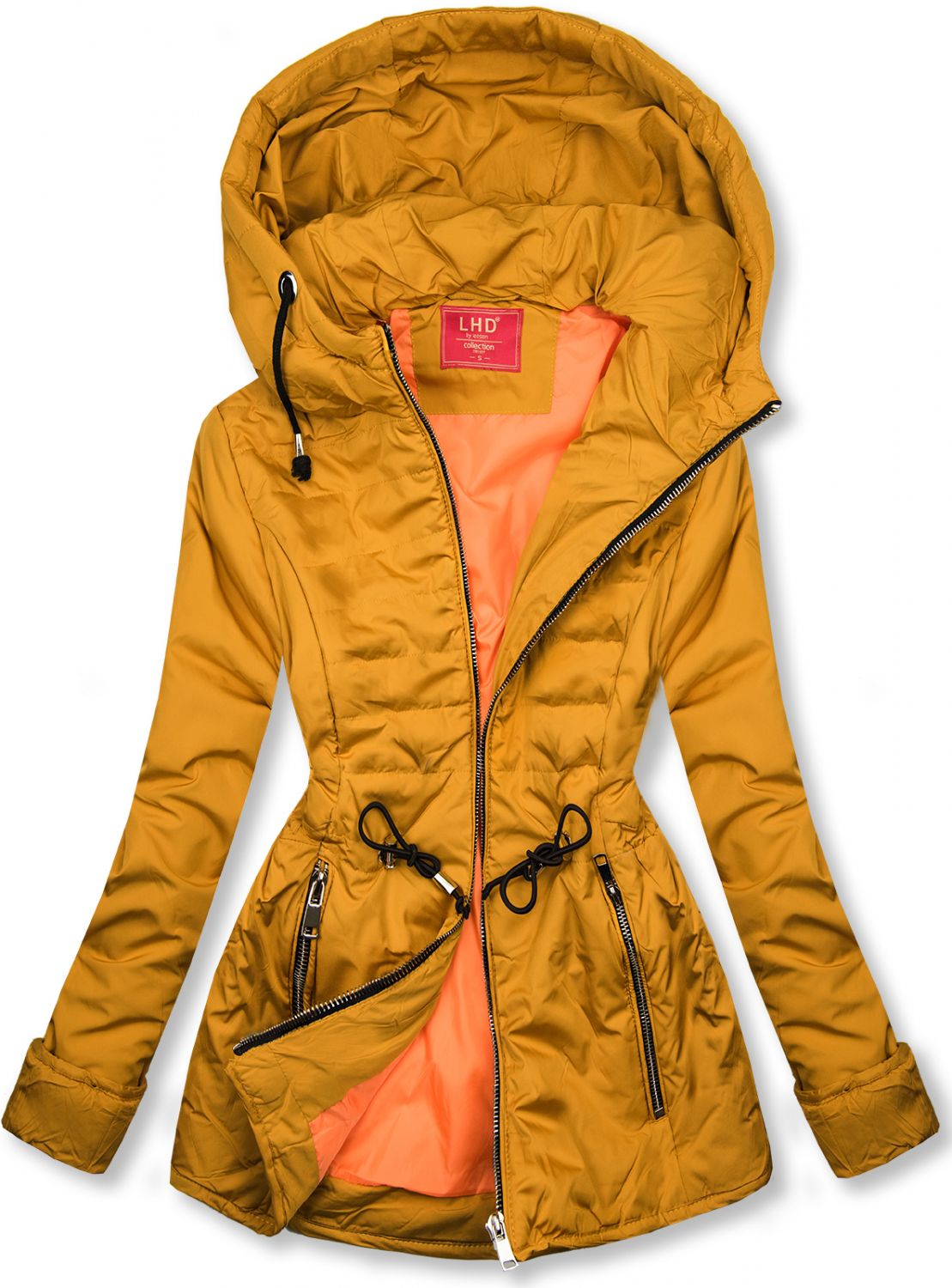 Hořčicově žlutá prošívaná lehká bunda