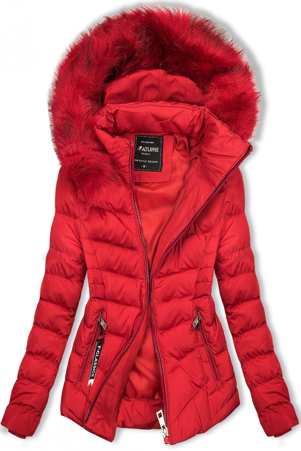 Červená bunda na období podzim/zima