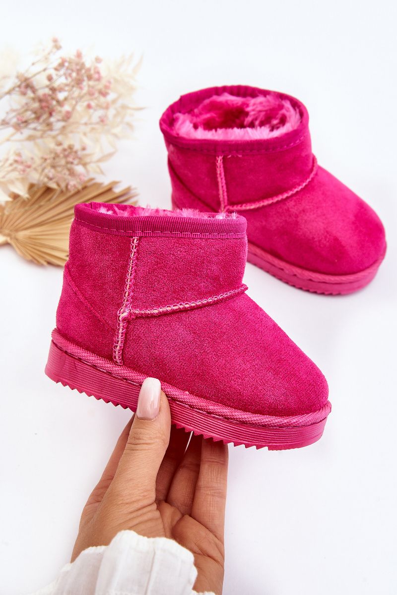 Zateplené růžové slip-on sněhule