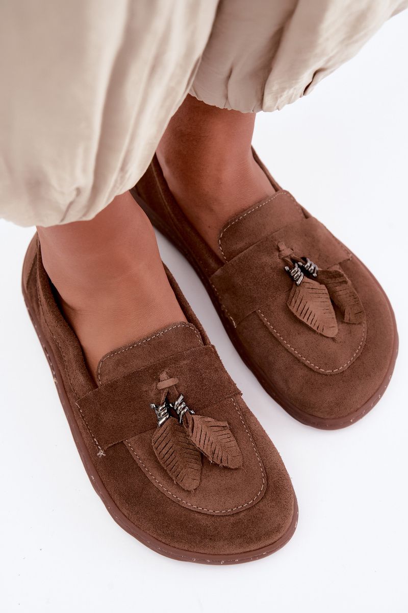 Barefoot mokasíny z přírodního semiše, hnědé