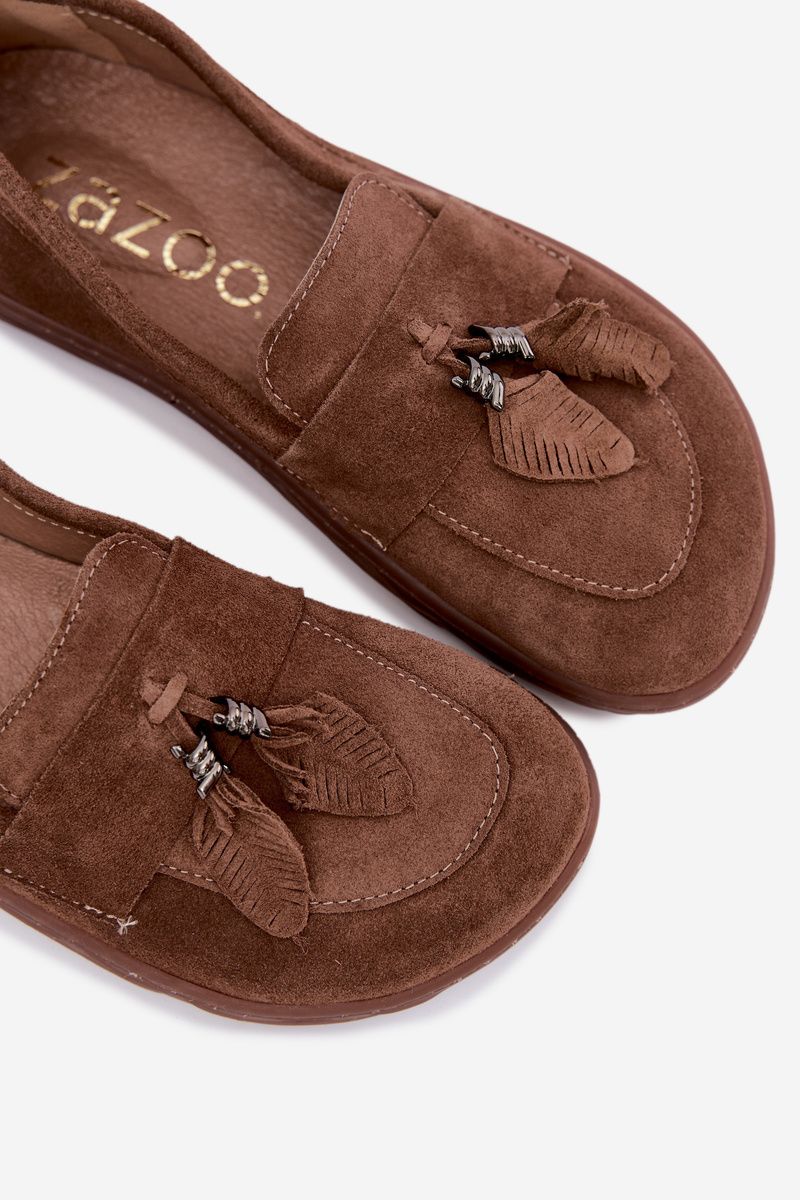 Barefoot mokasíny z přírodního semiše, hnědé