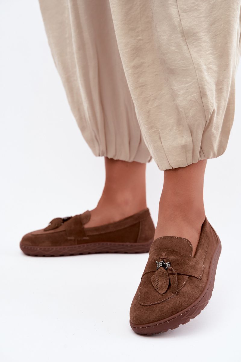 Barefoot mokasíny z přírodního semiše, hnědé