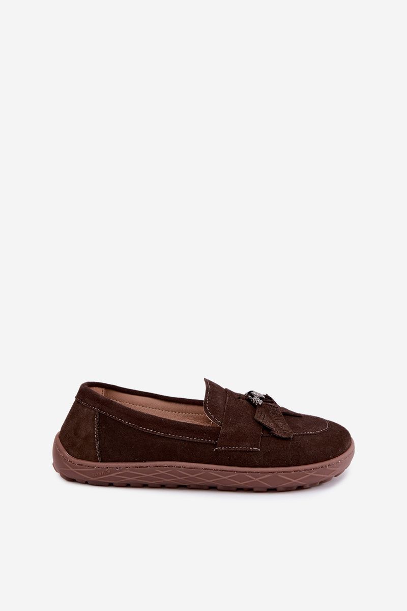 Barefoot mokasíny z přírodního semiše, tmavě hnědé