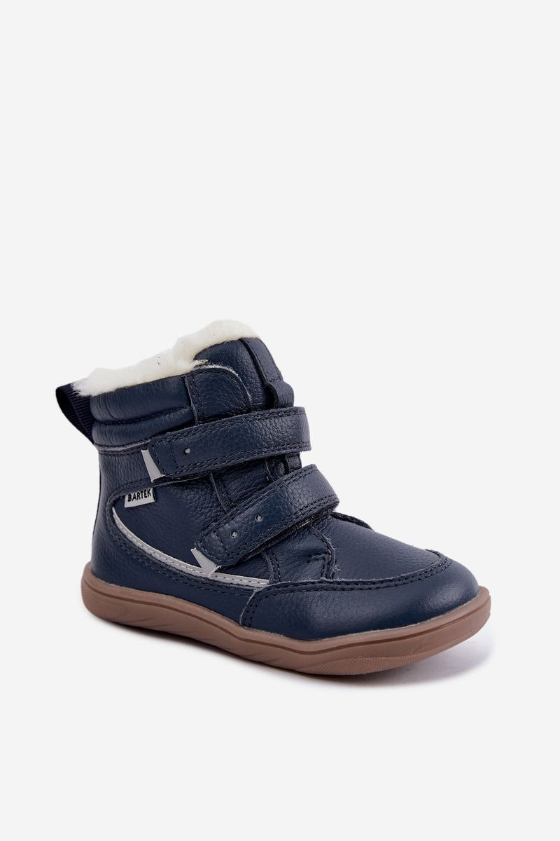 Kožené barefoot sněhule modré