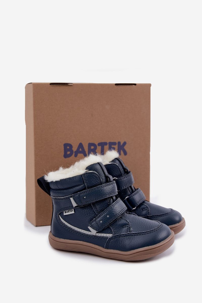 Kožené barefoot sněhule modré