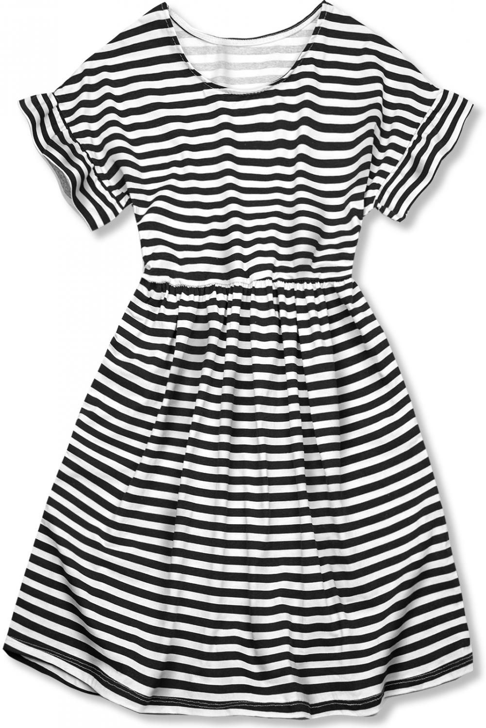 Černobílé volné pruhované šaty II.