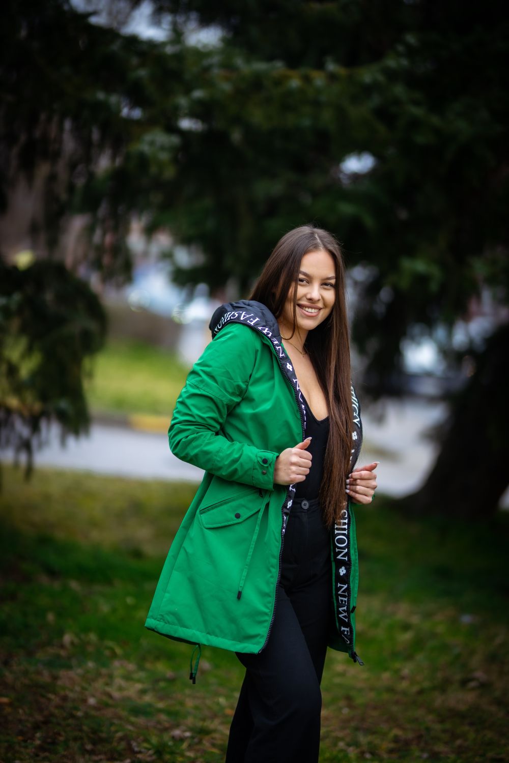 Lehká přechodná parka FASHION khaki