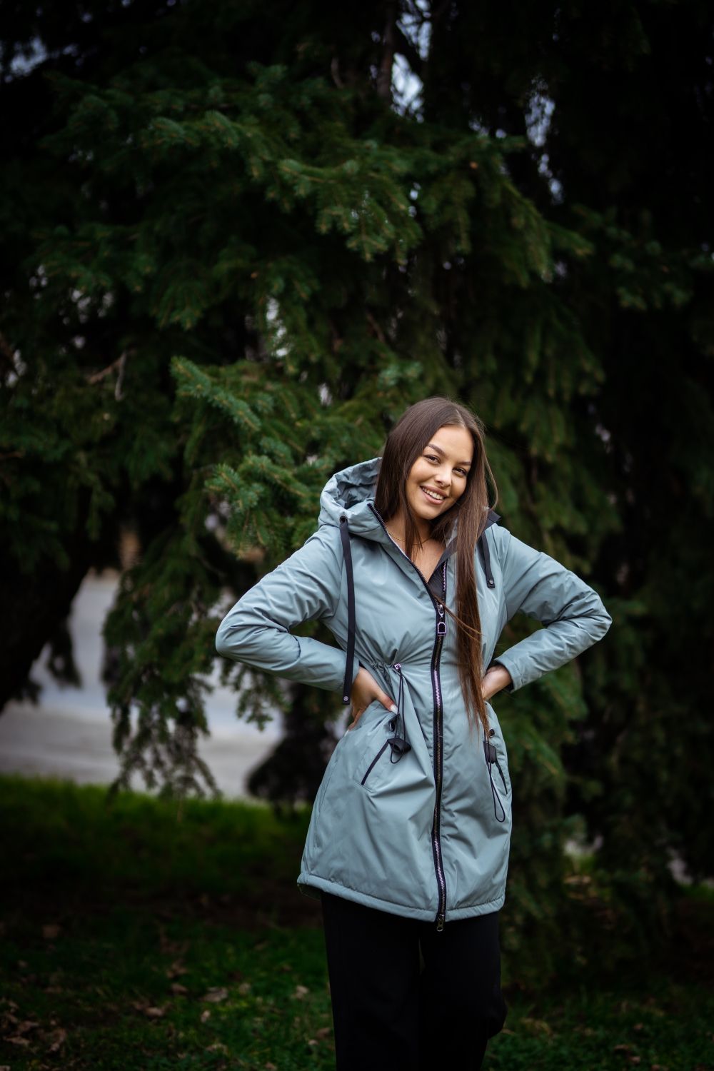 Béžový přechodný plášť/parka