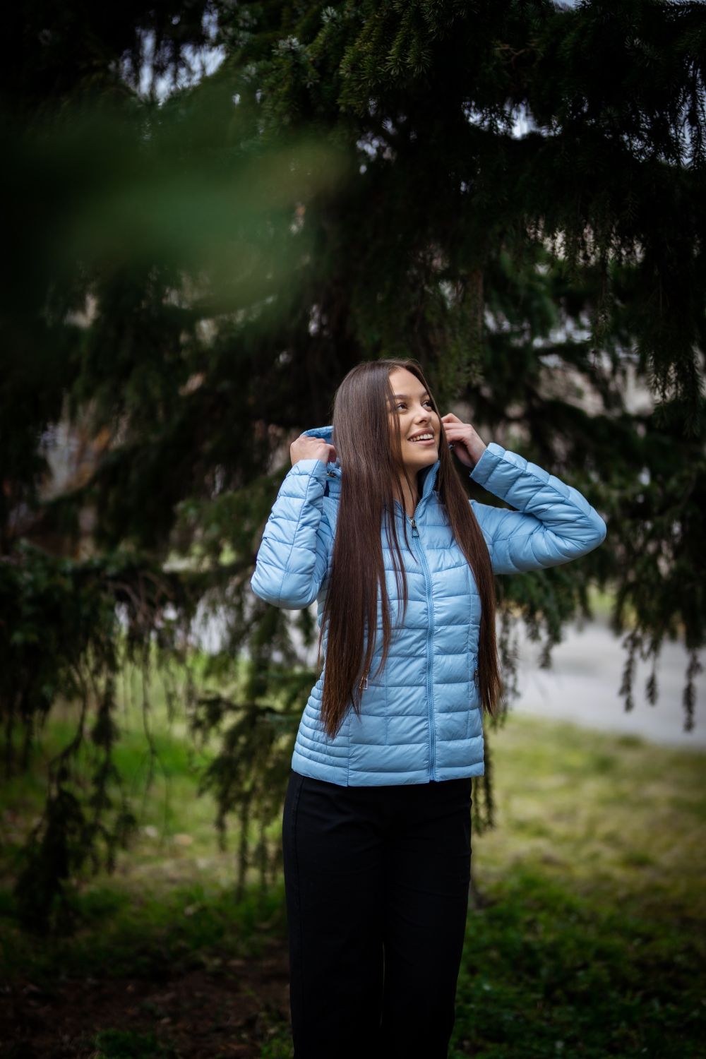 Olivově zelená bunda na přechodné období