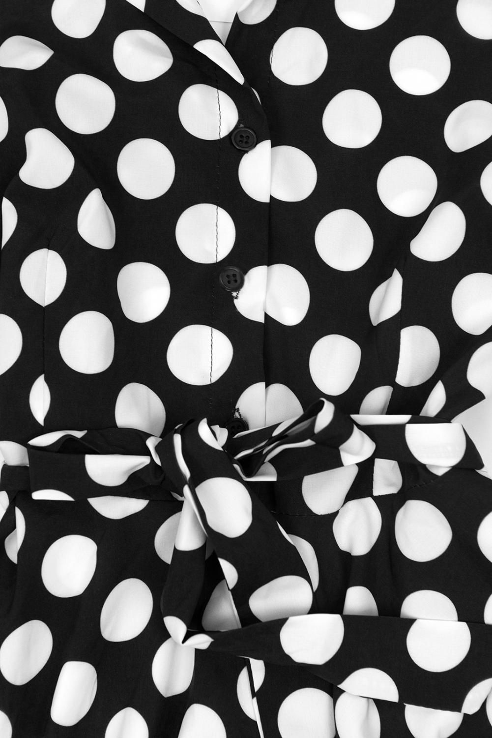 Černo-bílé retro puntíkované šaty