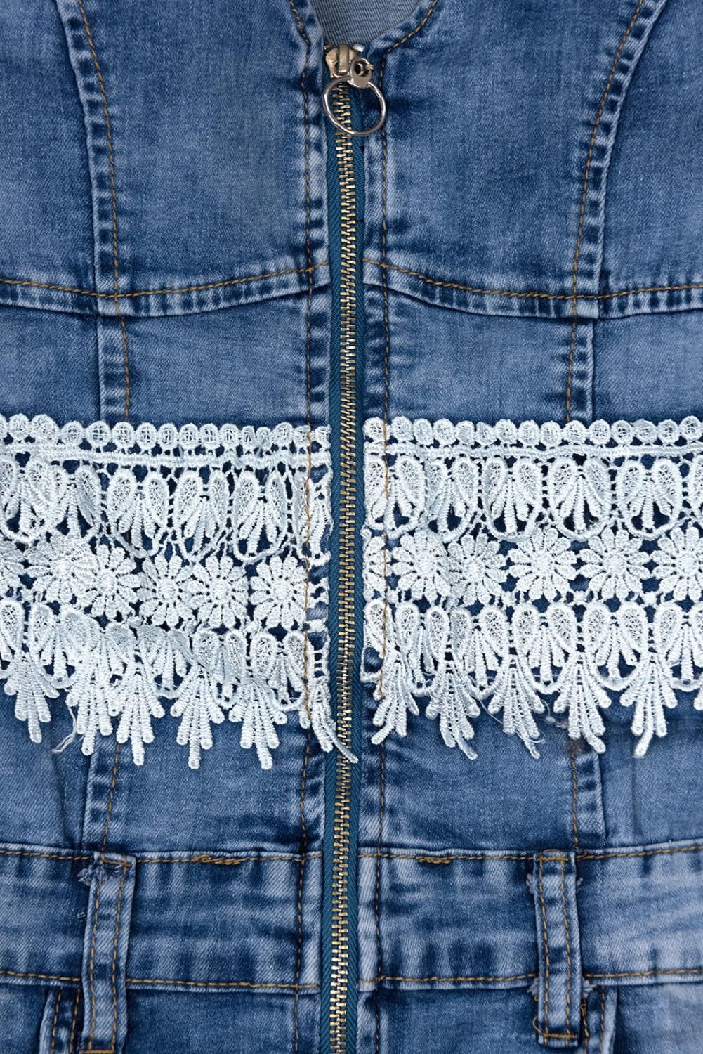 Denimový overal s krajkou