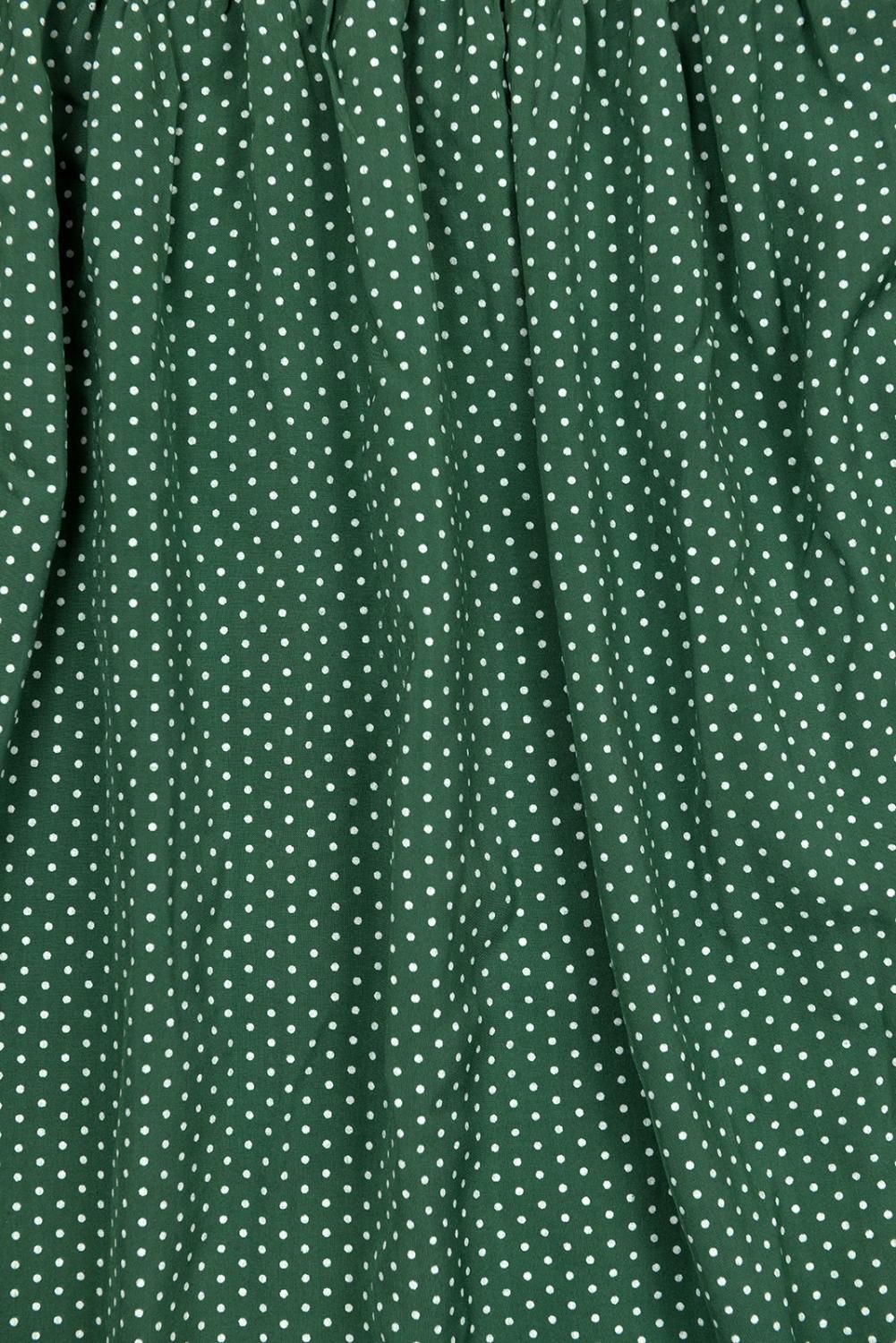 Zelené retro puntíkované šaty s mašlí