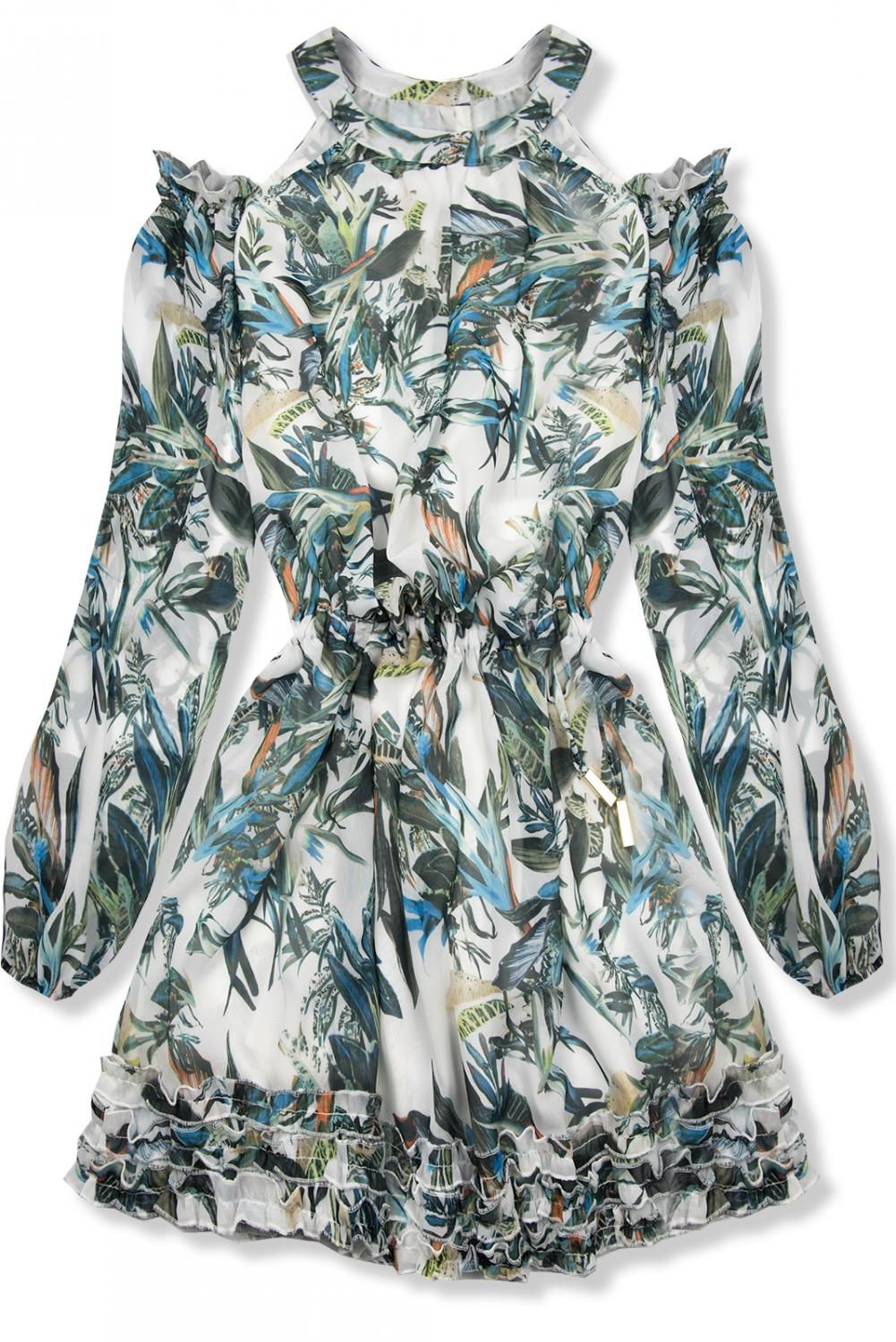 Zeleno-modré květinové šaty Laura/O'la Voga