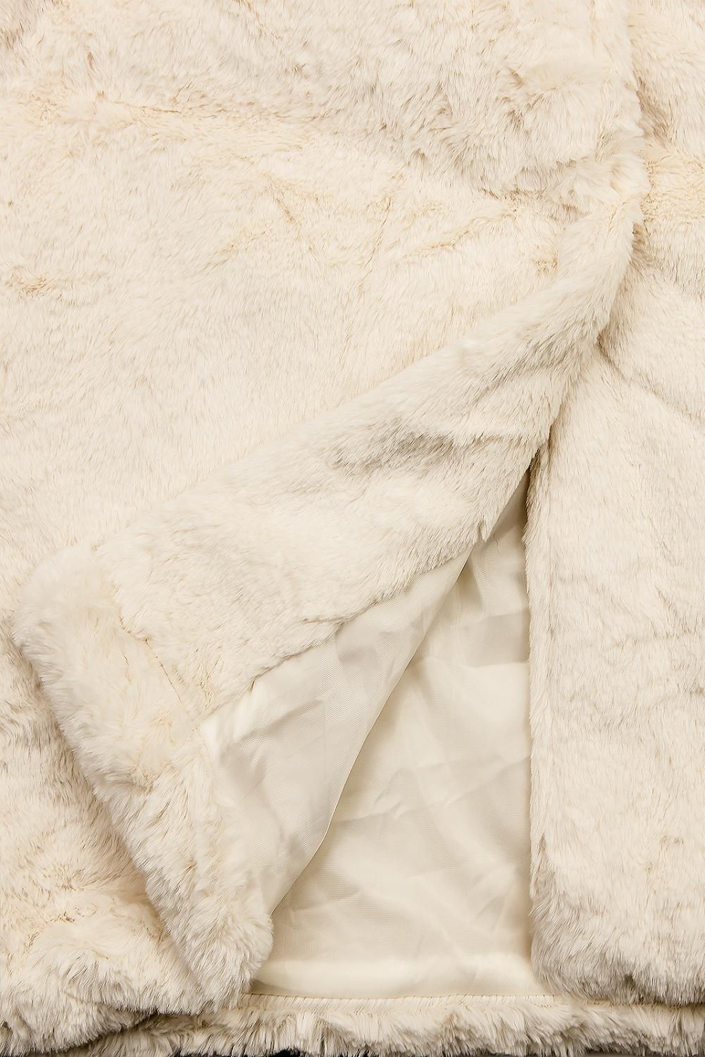 Krémový teddy kabát