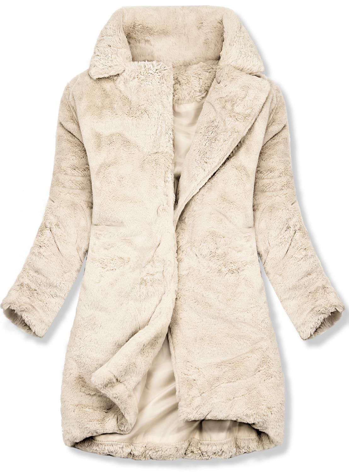 Krémový teddy kabát