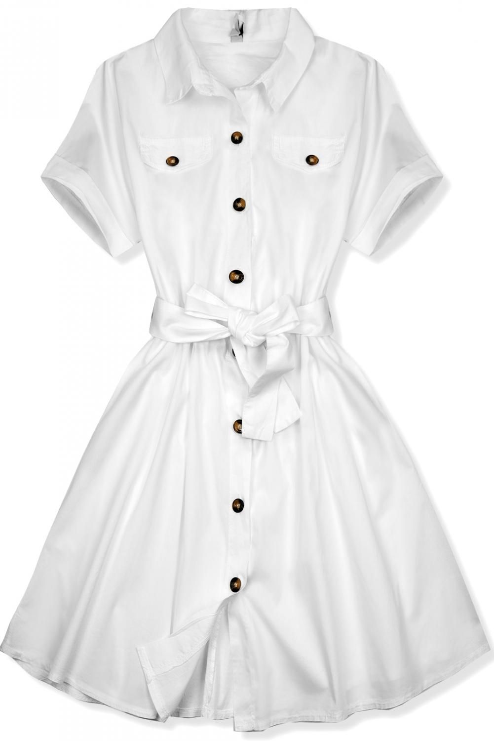 Bílé krátké košilové šaty