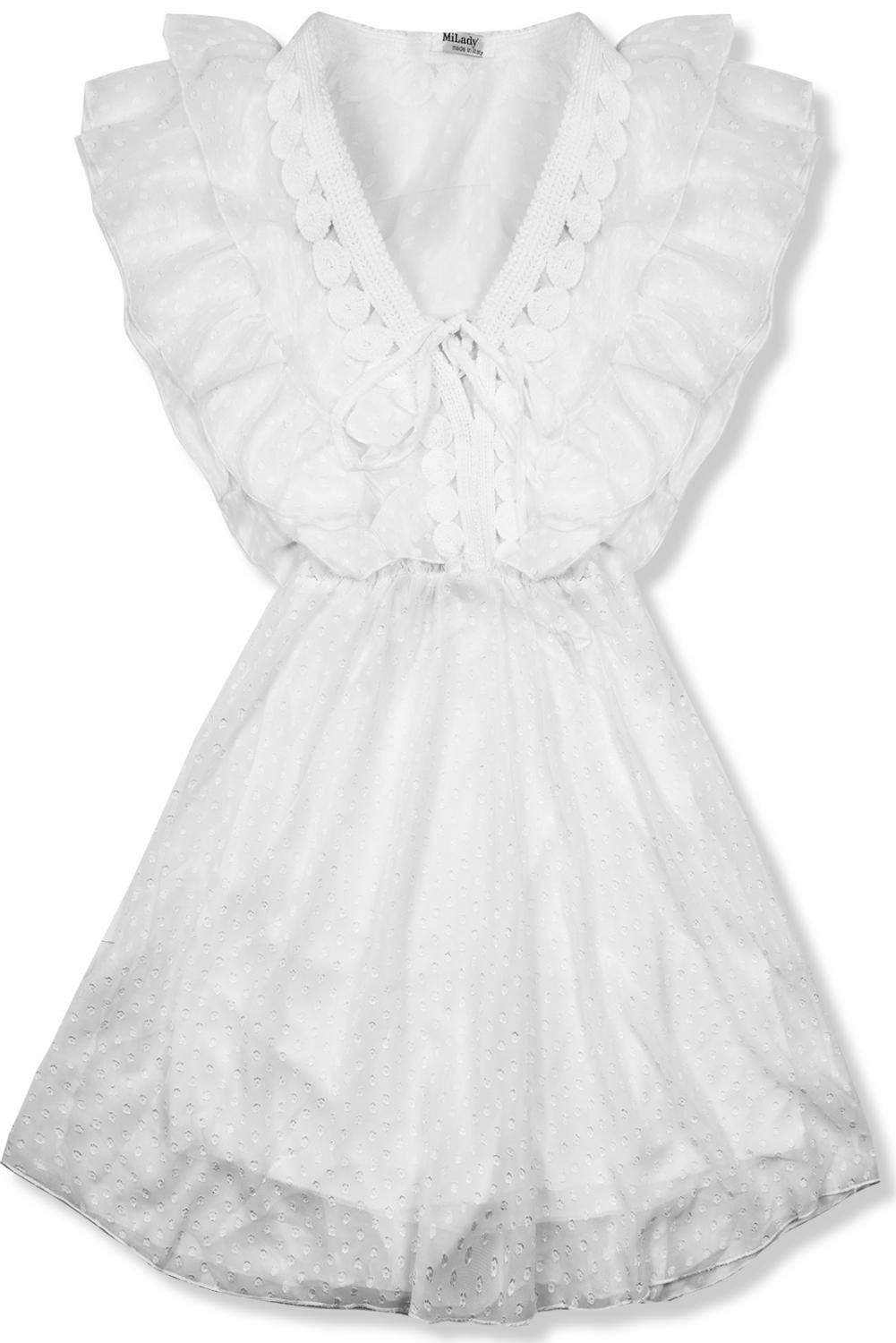 Bílé lehké šifónové šaty