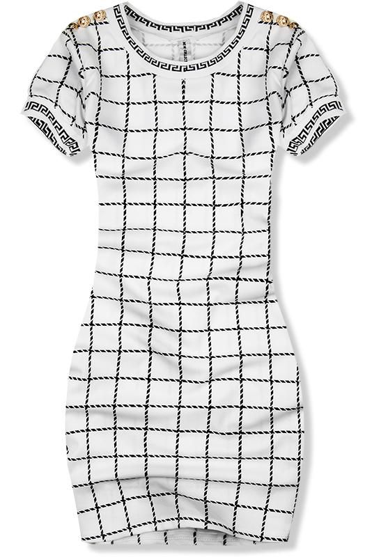 Bílo-černé šaty káro