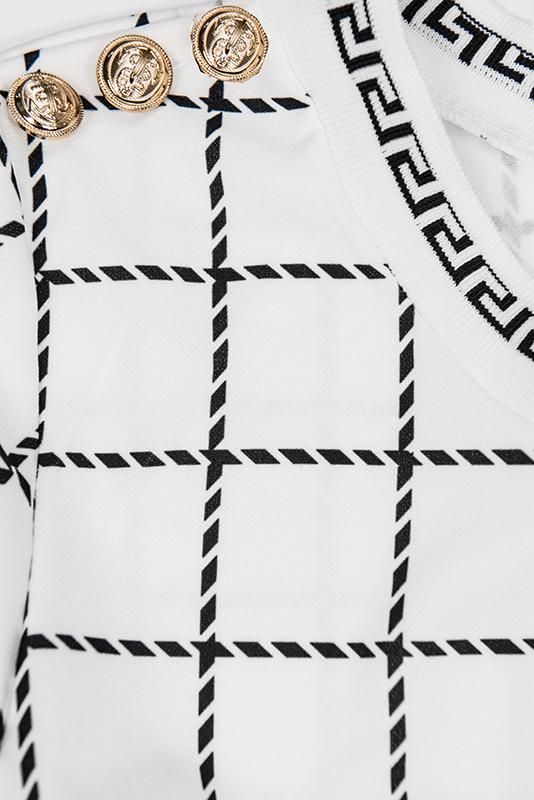 Bílo-černé šaty káro