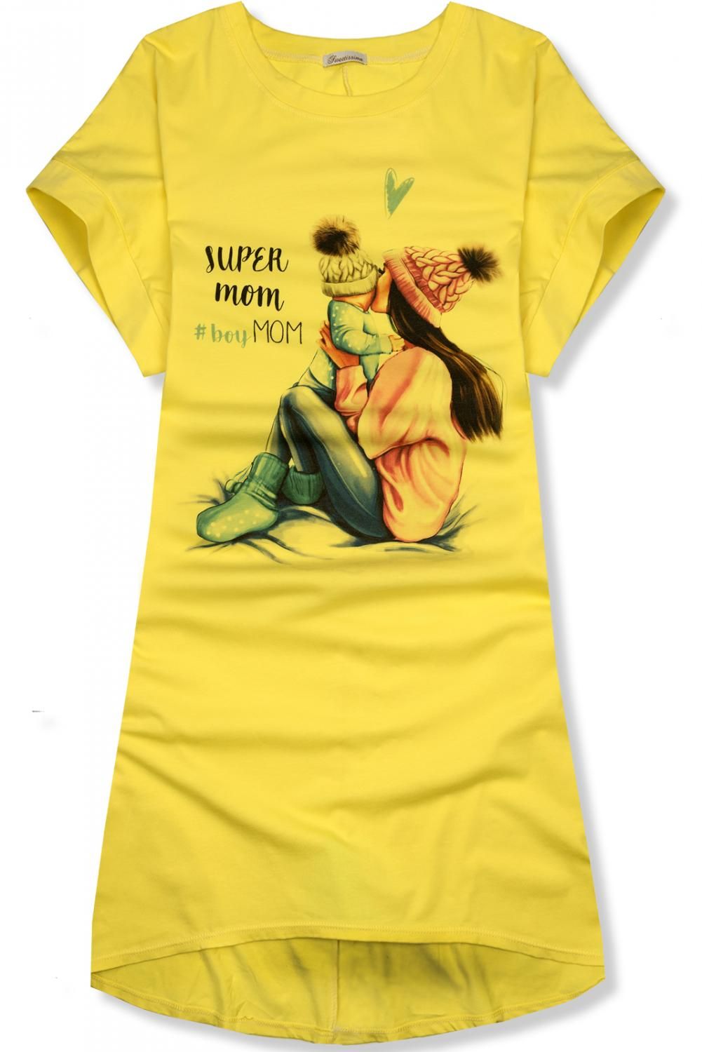 Žluté oversized šaty BOY MOM