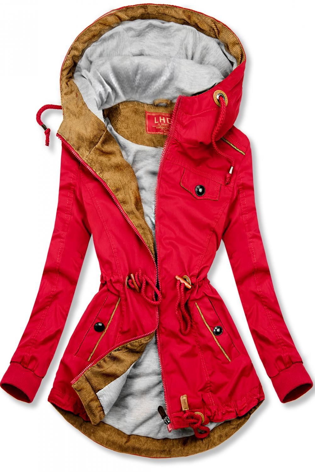 Červená jarní parka od LHD