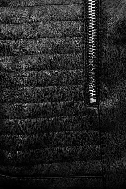 Černá koženková bunda