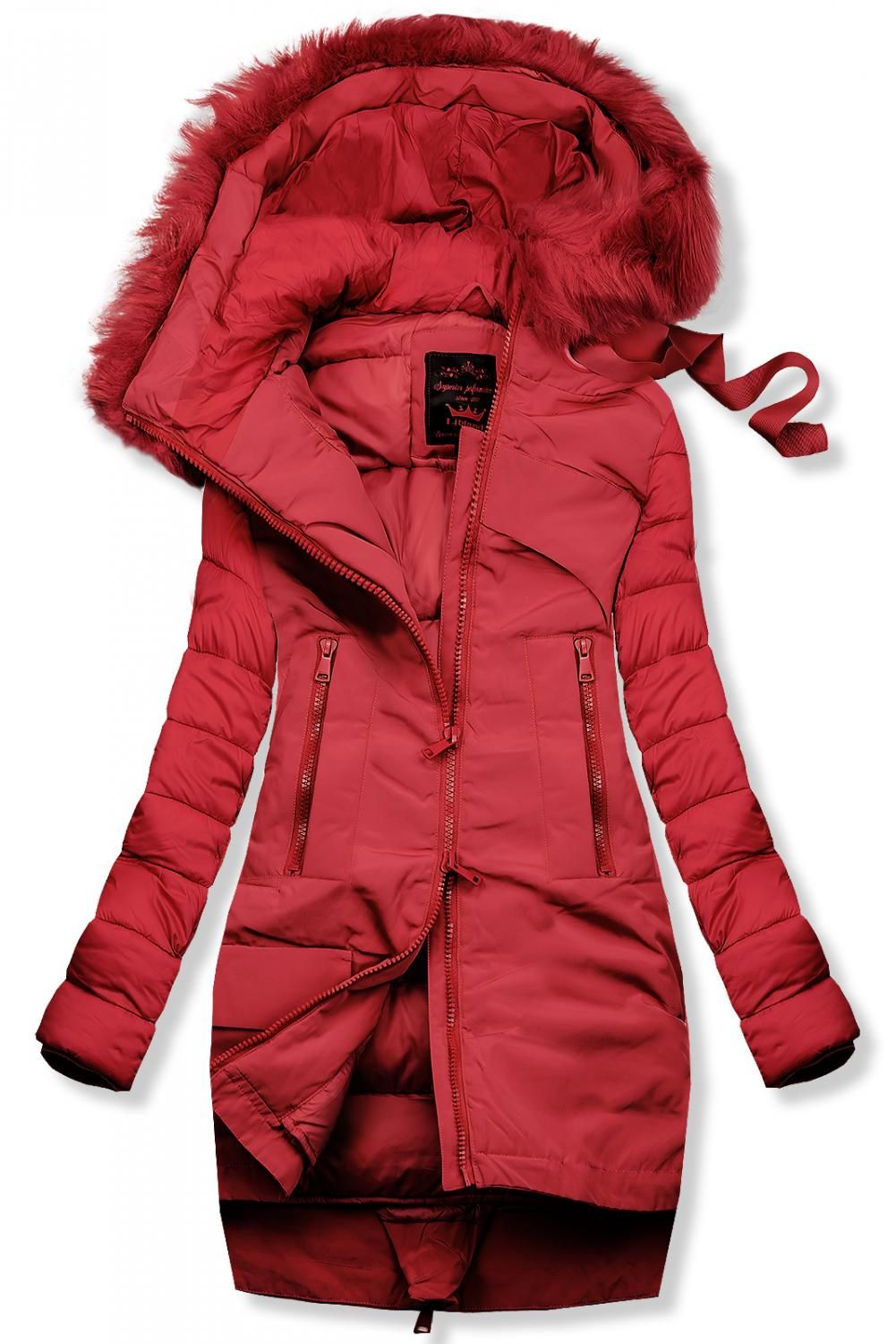Zimní prošívaná bunda červená
