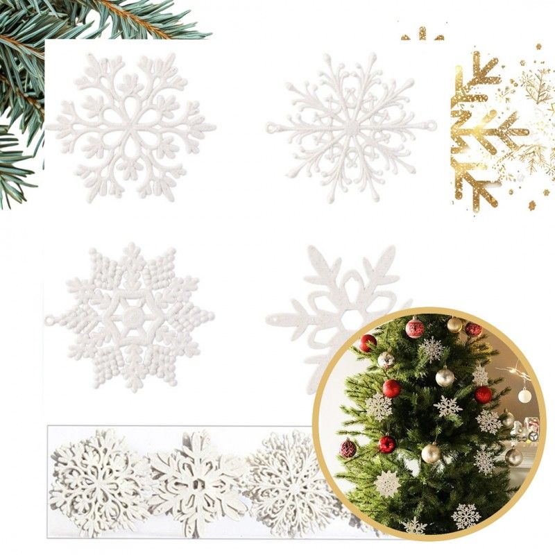 Ozdoby na stromeček - bílé hvězdy, 10 cm, 40 kusů