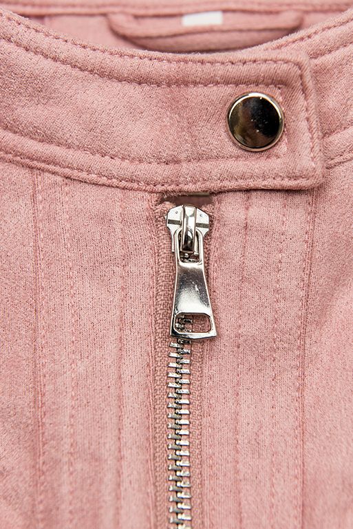 Růžová semišová bunda