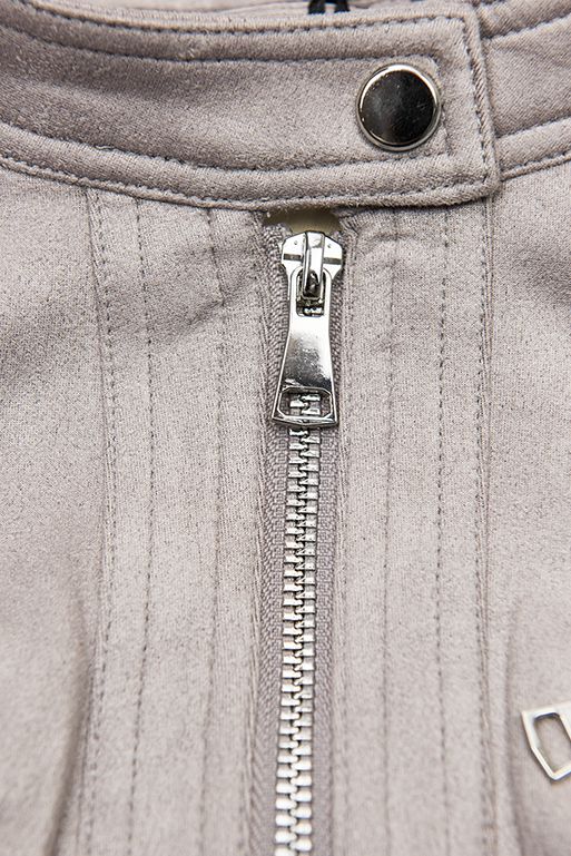 Šedá semišová bunda