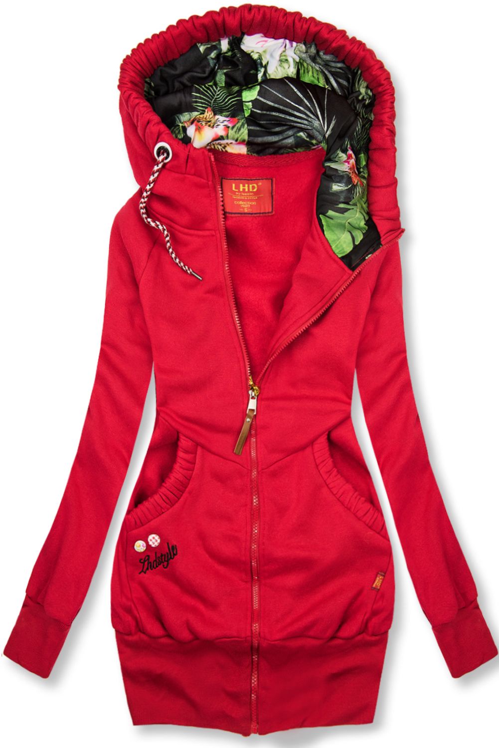 Červená prodloužená mikina od LHD