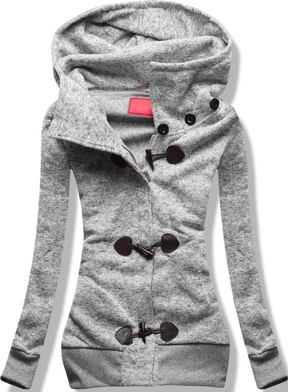 Bílo šedá mikina D049