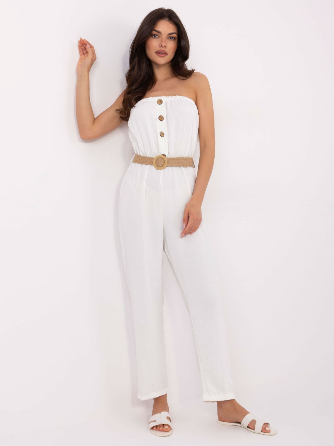 Ecru overal s páskem RUE PARIS