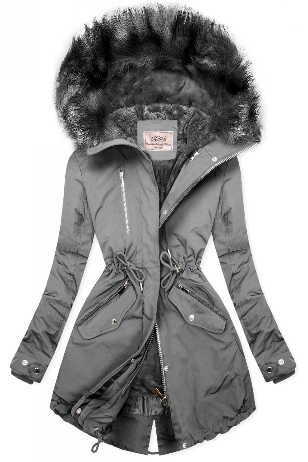 Šedá parka na zimu