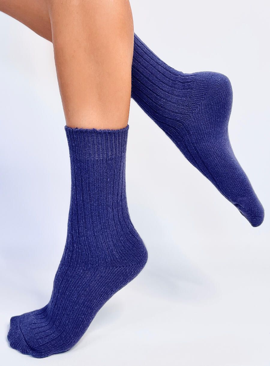 Fialové hřejivé dámské ponožky