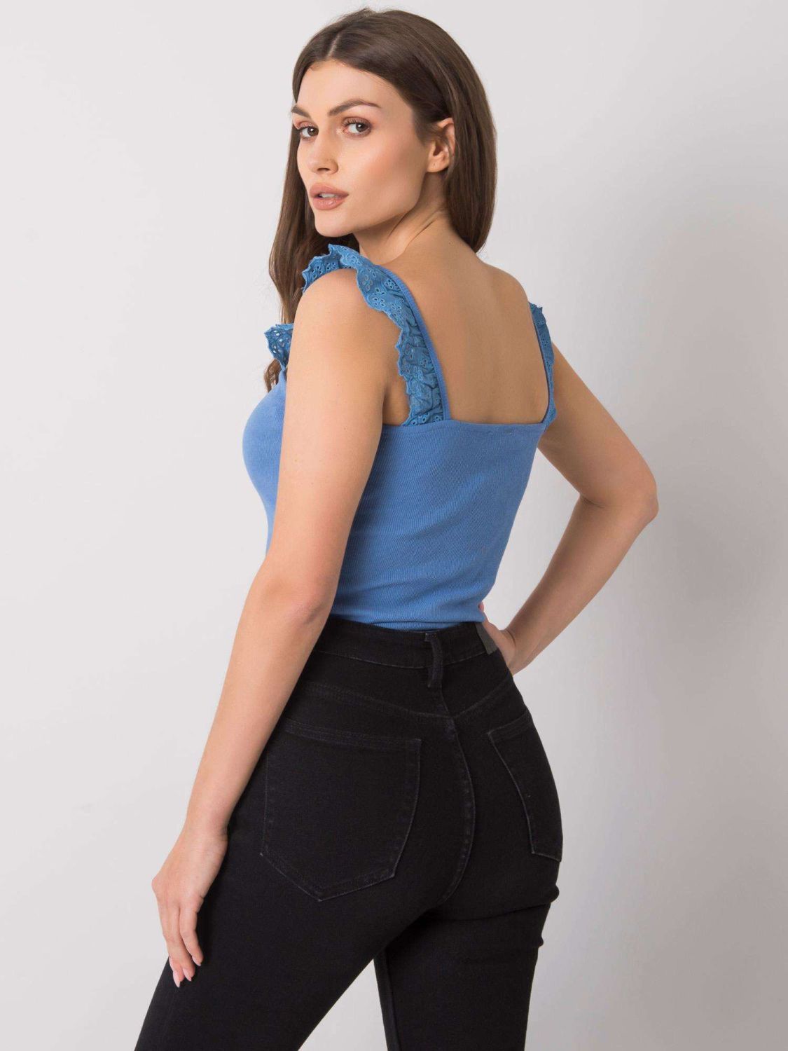 Tmavě modrý bavlněný top